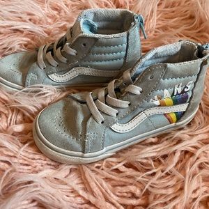 Used toddler blue rainbow vans